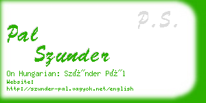 pal szunder business card